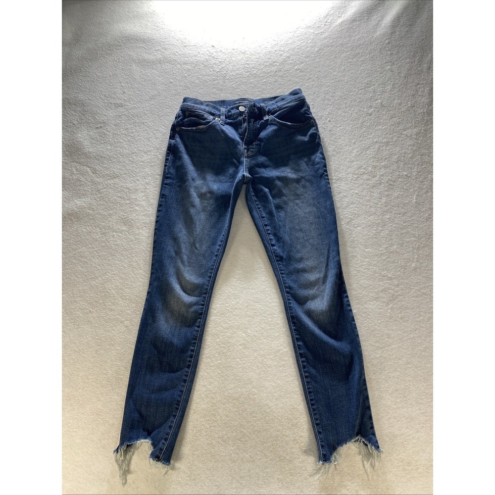 Lucky Brand Jeans Womens 4/27 Blue Distressed Ava Skinny Ankle Stretch Med Denim - Picture 1 of 11